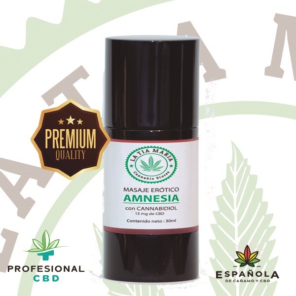 Aceite de masaje erótico con CBD Amnesia